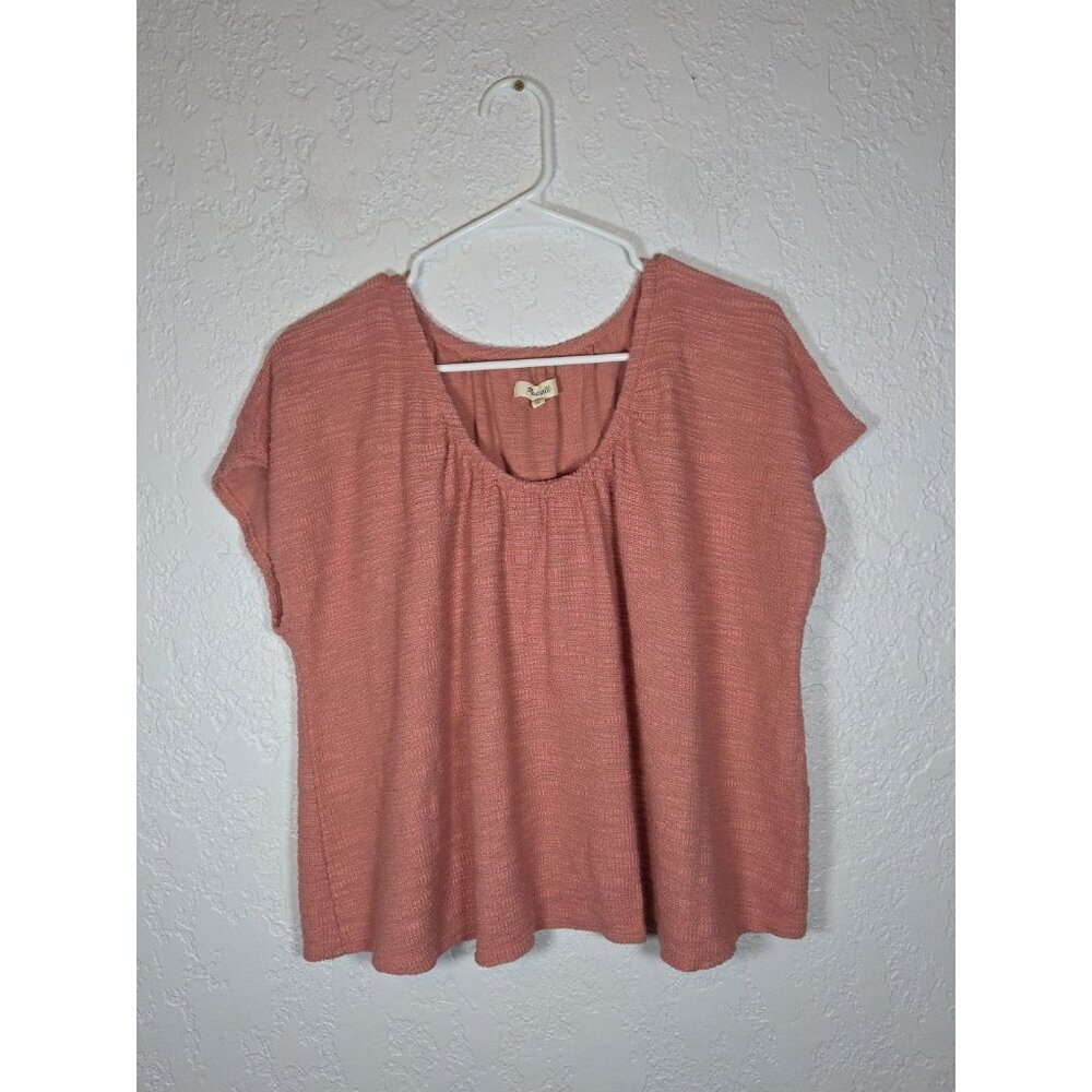 Madewell Texture & Thread Ivy Top Size XL Rose Dust Pink Textured Jersey